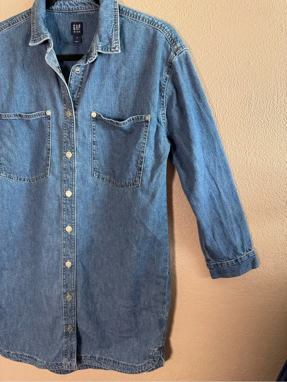 GAP Kids Button-Front Denim Shirt Dress | Size XL